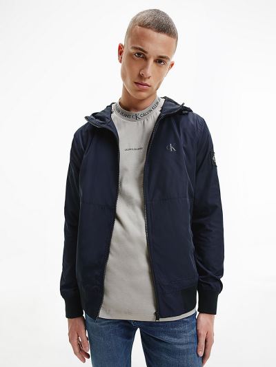 Calvin Klein Ruhák HU208394 | Calvin Klein Recycled Polyester Hooded Férfi Bomber Dzseki Sötétkék
